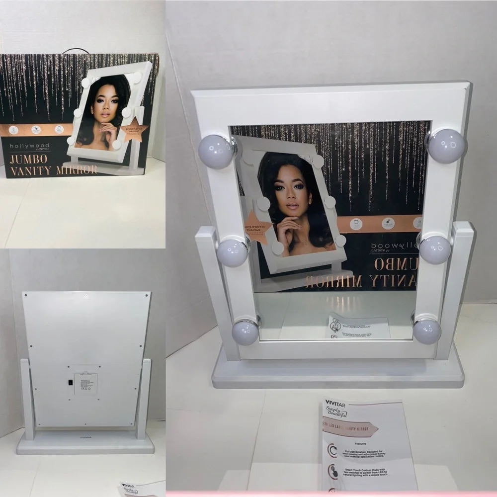 NWT Vivitar Hollywood Jumbo Vanity Mirror New